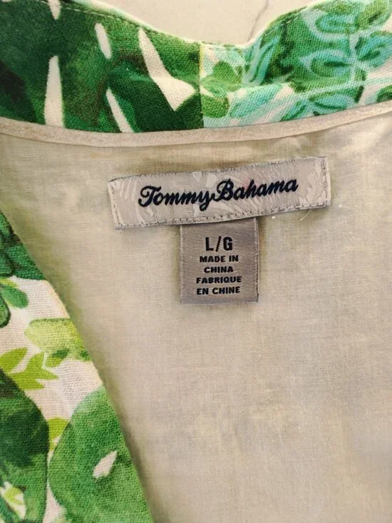 Tommy Bahama Tropical Leaf Print Dress Sleeveless A-Line Mini Resort Vacation Ha - Picture 6 of 13